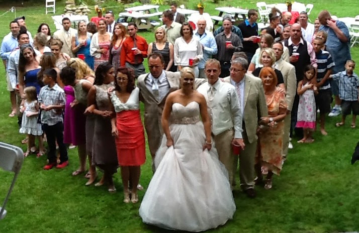 Bridal party in a heart shape